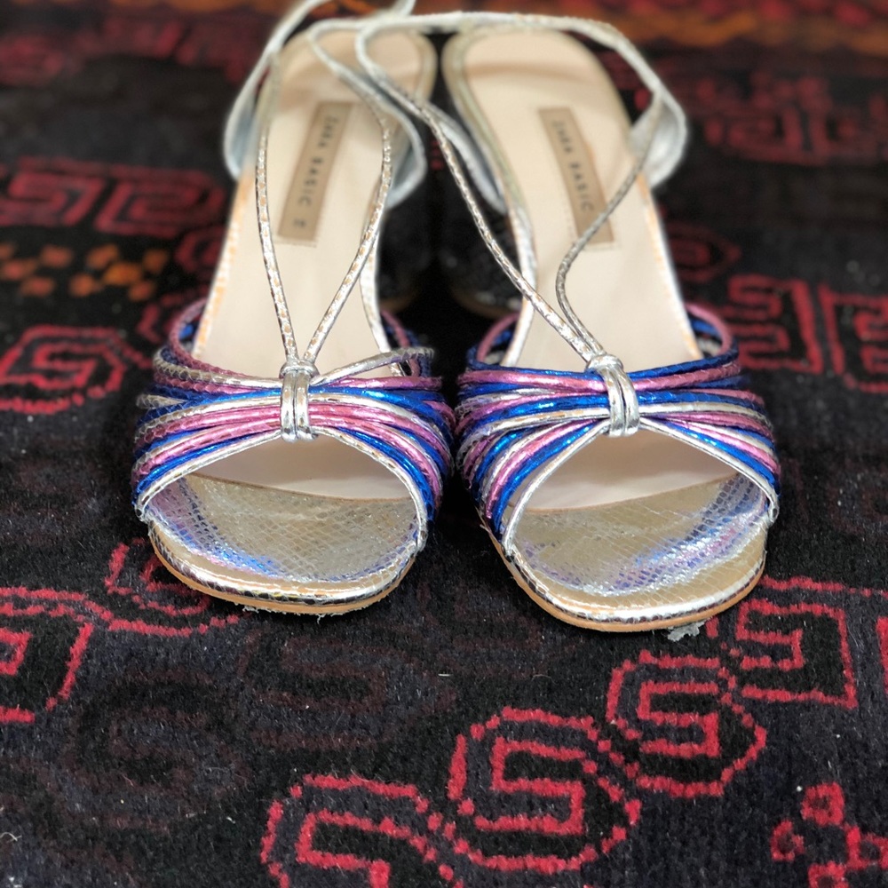 Neon open toe shoes
